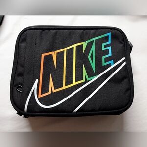 Nike Black Travel Pouch with Rainbow Gradient Logo and White Swoosh
